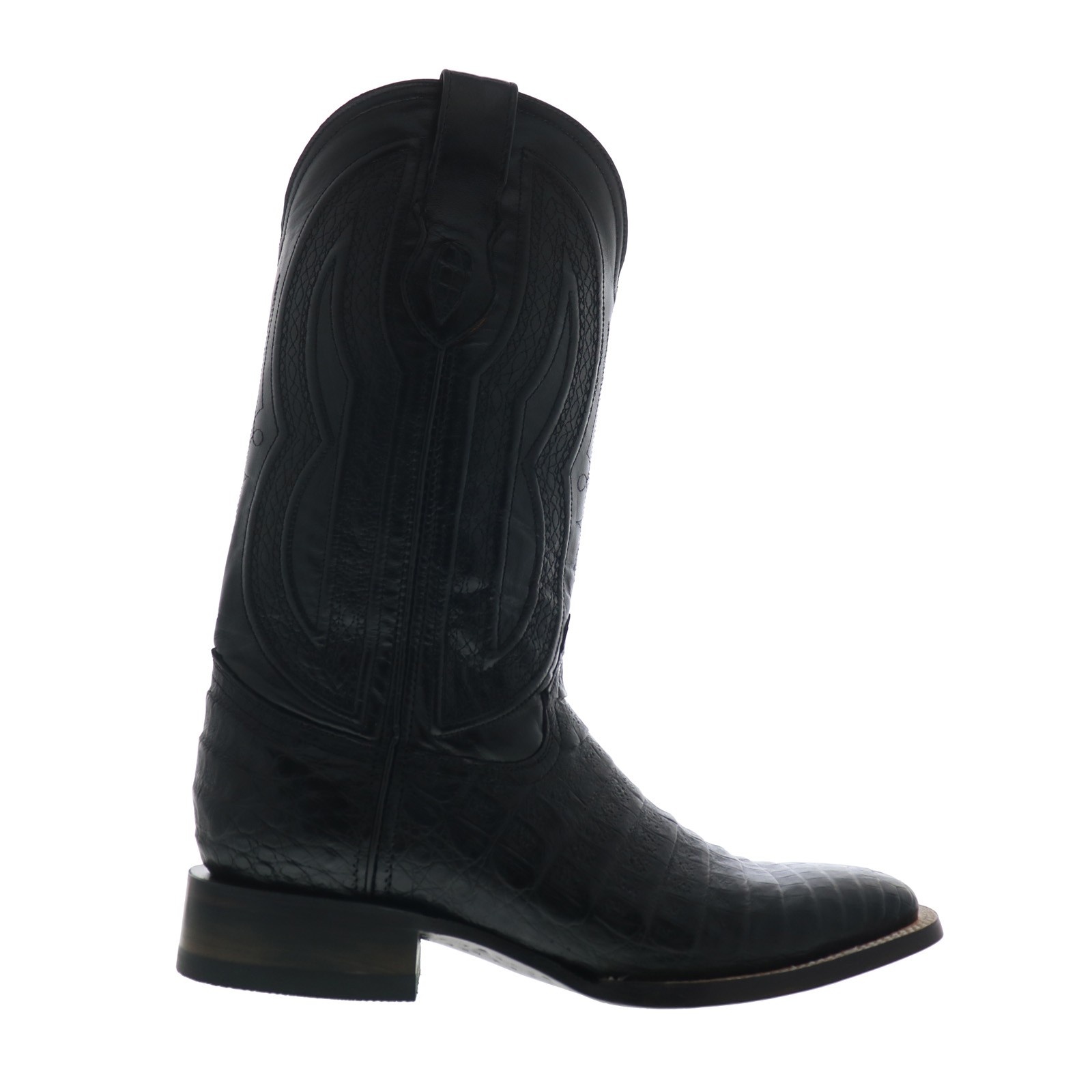 Ferrini Caiman Belly Caiman S-Toe Mens Black Cowboy Western Boots 89790₽