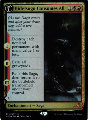 MTG TCG- Hidetsugu Consumes All 221 Kamigawa: Neon Dynasty- NM Free Shipping $5+