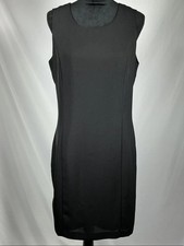 Sag Harbor Vintage Black Sleeveless Midi Sheath Dress 12 Whimsigoth Minimalist