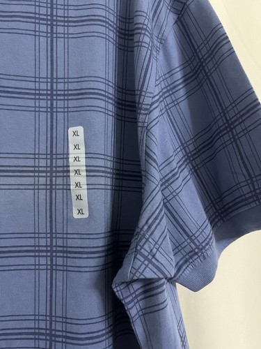 Roundtree & York Polo Shirt Mens XL Blue Check Short Sleeve THICK 100%Cotton USA - Picture 9 of 19