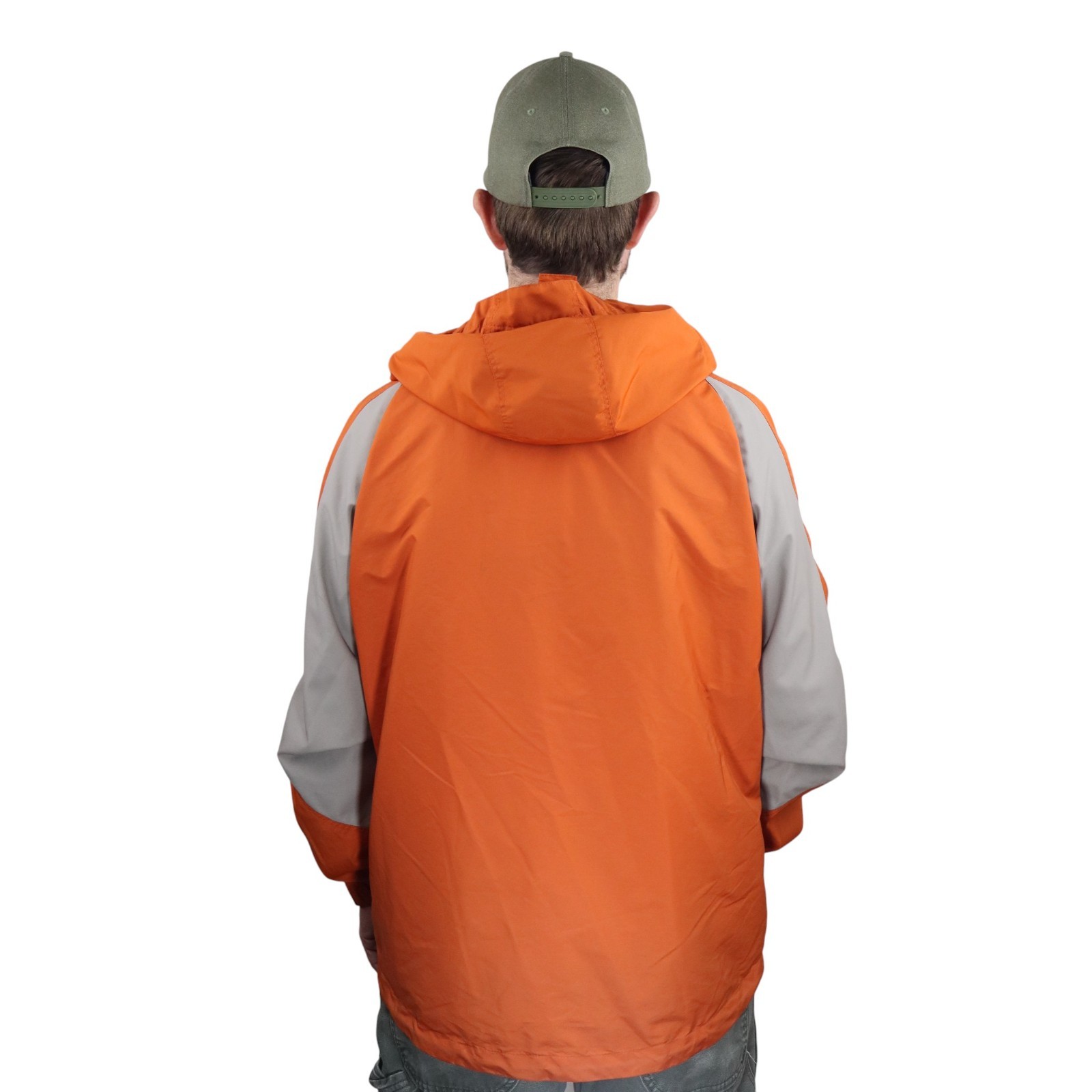 Vintage 90s Patagonia Essenshell Rain Jacket Mens M Orange Hooded Windbreak Coat thumbnail 2