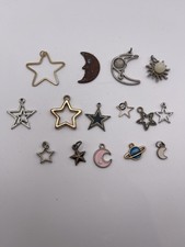 14 Star Moon Charm Lot Celestial Astrology Space Jewelry Making