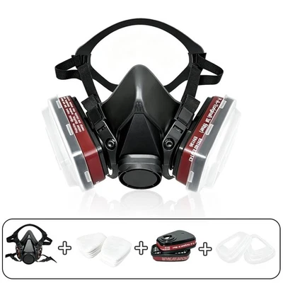 6200 Atemschutz Halbmaske Gasmaske Staubmaske Lackiermaske Mit Wechselfilter DHL - Bild 1 von 4