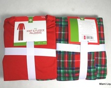 Plaid Kids' Knit  Fleece Pajama Set Target Size 4 Red/green plaid Holiday Xmas