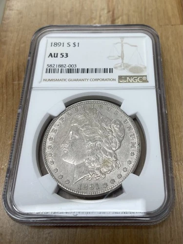 1891 S Morgan Silver Dollar NGC AU53