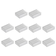 15x11x5mm Silver Tone Thermal Sticky Aluminum Heatsink with Parallel Notch 10Pcs