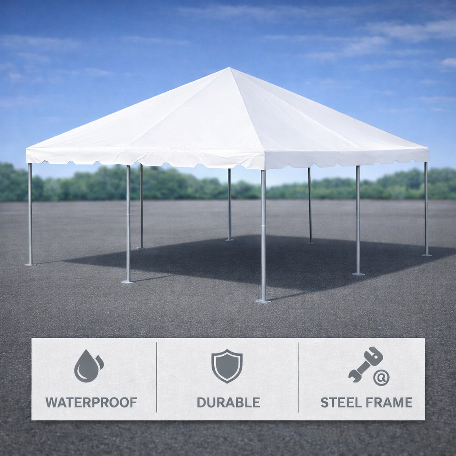 Party Tent White Commercial Backyard Event Gazebo With Frame