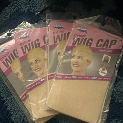 Dream Wig Cap Thin Stocking Fabric Beige Unisex One Size 2 Pieces