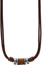 Fossil Halskette Maenner Leder Vintage Casual Braun Schmuck Herren JF00899797