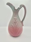 VINTAGE NILOAK POTTERY ROSE & GRAY TULIP PITCHER 11” HIGH GREAT CONDITION