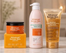 Advanced Korean Skin Care Set Face Wash Body Lotion Cream 3PCS