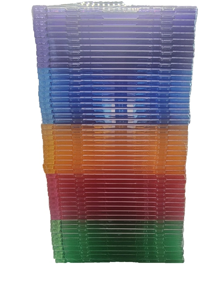 SLIMLINE Multicolor CD Joya Estuche Lote 50 Piezas Totalmente Nuevo Foto 2 de 2