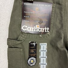 Carhartt Washed Duck Work Shorts Mens 29 B25 MOS Moss Green NWT NOS