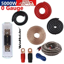 5000W 0 Gauge  Car Audio Cable Kit Wire Amplifier Amp RCA Subwoofer Complete Set