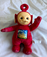 Vtg 2003 Teletubbies 14" Talking Po WORKS Baby Sun Holographic Chest RED Plush