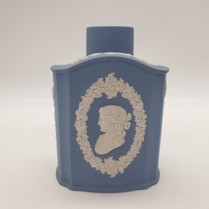 VTG Wedgwood Jasperware Light Blue Cameo Tea Caddy Decanter Bottle - No Lid