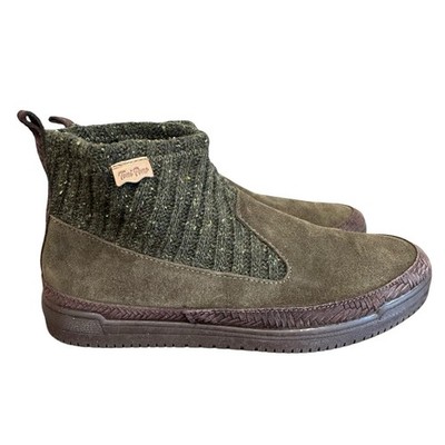 Toni Pons Women s Green Gigi Ankle Booties Suede Knit Slip On Size EU 39 NEW