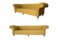 Luxus Beige Sofagarnitur 3+3 Sitzer Moderne Couch Wohnzimmer Stil MöBel