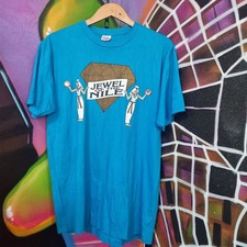 Jerzees Cotton Blue Jewel of The Nile Graphic Tee Large Made In USA , Large