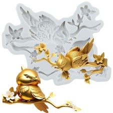 Bird Magpie Silicone Molds Branch Fondant Cake Decorating Tools Cupcake Topper