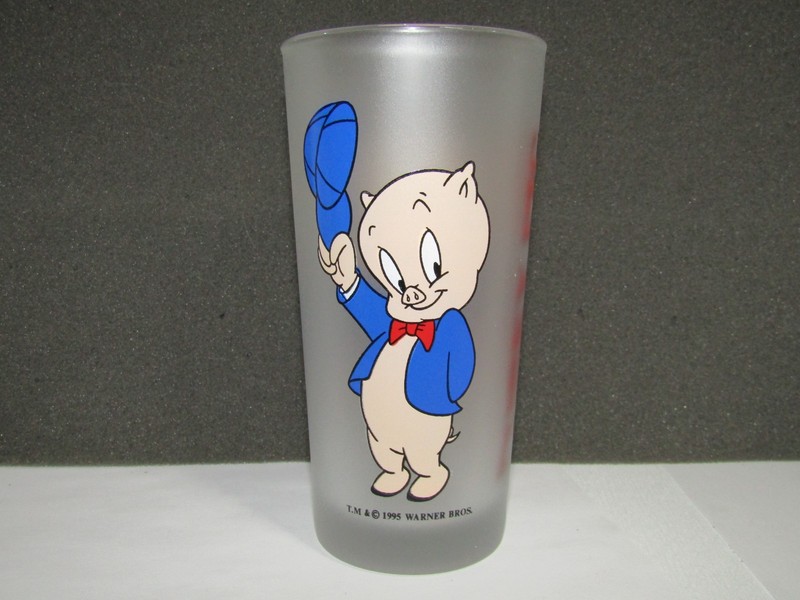 1995 MONKEYS OF MELBOURNE  Looney Tunes GLASS WARNER BROS PORKY PIG