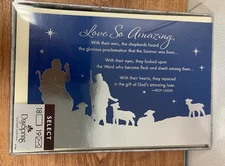 Set of 18 Cards & 19 Envelopes Christmas Card DaySpring Blue and White Shepherd