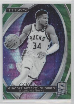 2023 Spectra Titan International Green Prizm 29/75 Giannis Antetokounmpo #99 3d3