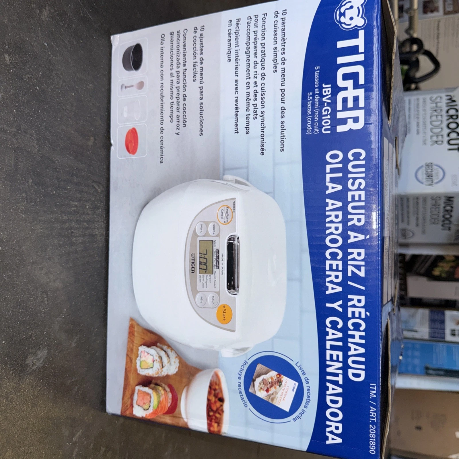 Tiger JBV-S10U 5.5 Cup Microcomputer Rice Cooker - White