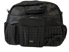 Lug Black Quilted Tuck Tuk diaper bag or Carry All Bag W/ Multiple Compartments