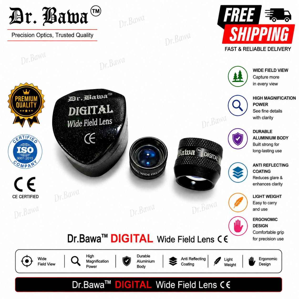 Best Deals On Digital Wide Field Lens Black Colour By Dr.Bawa Free Shipping