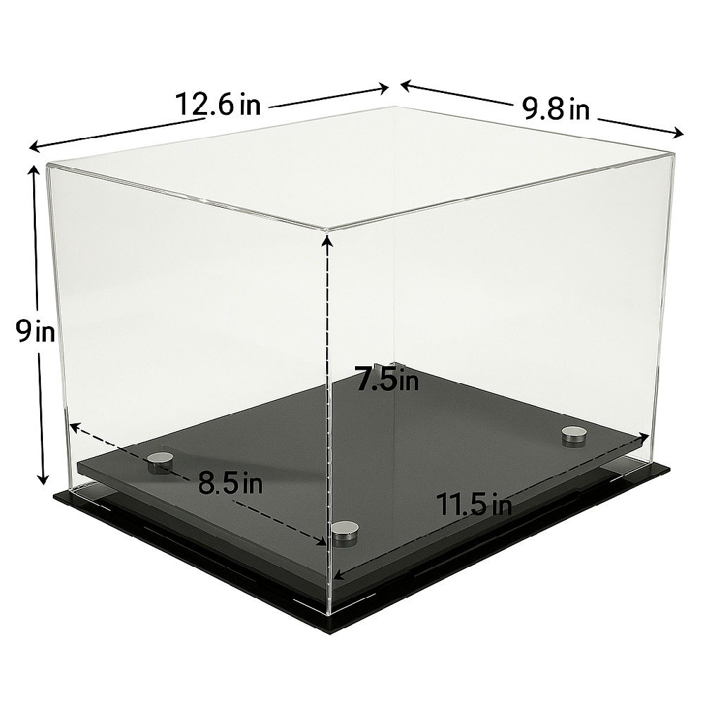 OnDisplay Deluxe Baseball Glove Display Case UV-Protected Acrylic Box w/Blk Base