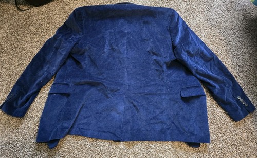 Saddlebred Blazer 42R Blue Corduroy Sport Coat Jacket - Picture 2 of 3