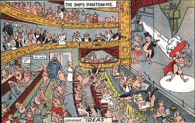 A/s AEM The Imps NAKED THEATRE IDEAS ILLUSTRATED WEEKLY Antique Postcard