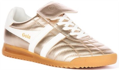 Gola Classics Quilted Vintage Laced Womens Sneaker in Gold White US 5 -  10
