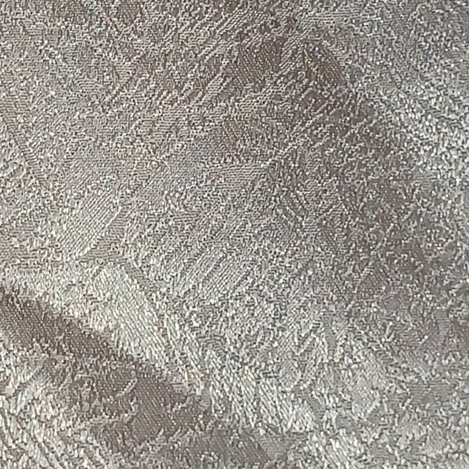 LE SUIT 2 Piece Size 12P Gray Shimmering Silver Collared Clear Button Skirt Set 