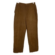 Calvin Klein 80s VTG Womens Brown Corduroy Straight Leg High RisePants Size 14