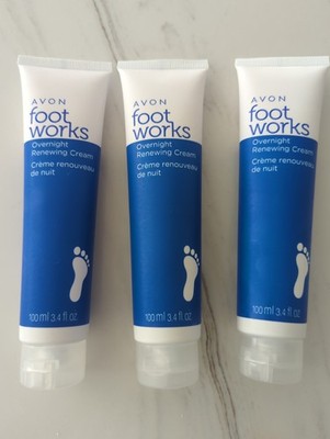 AVON FOOT WORKS OVERNIGHT RENEWING CREAM  LOT OF 3