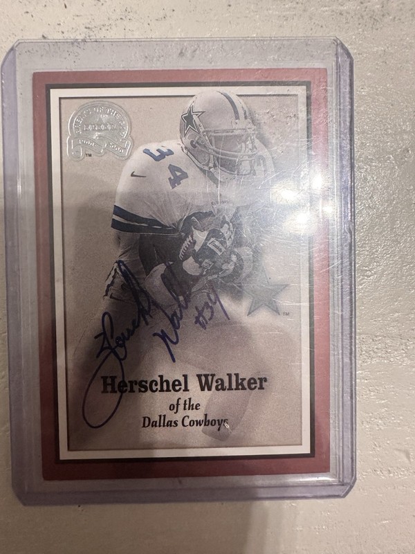 2000 Fleer Greats of the Game Autographs Herschel Walker Cowboys Auto Insert