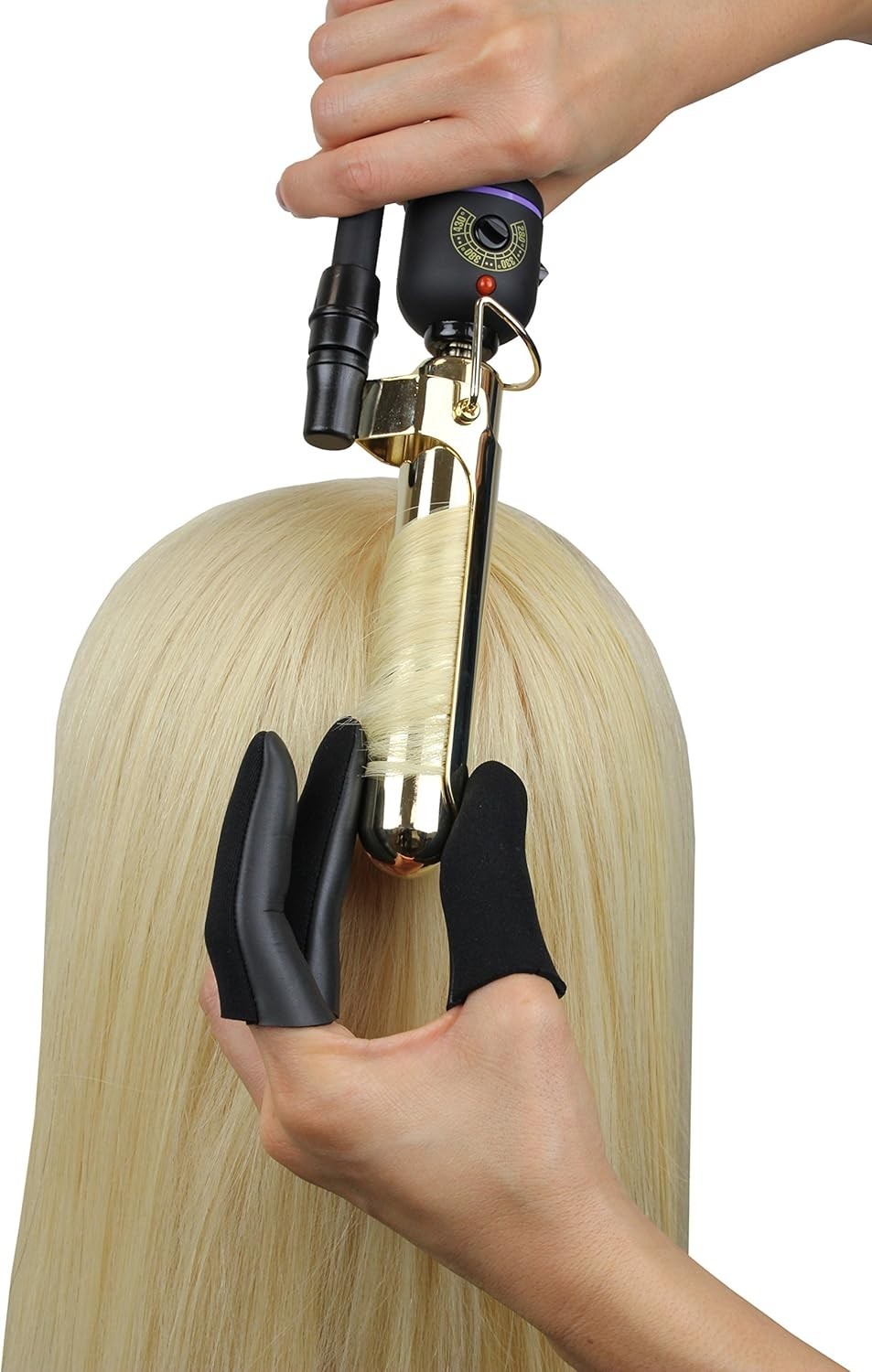 Sewn Finger Protection Guards for Styling - Heat Resistant, 3 Count, Black