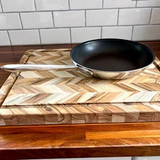 All Clad 10 1/2" Non Stick Fry / Saute Pan Stainless Finish No Lid