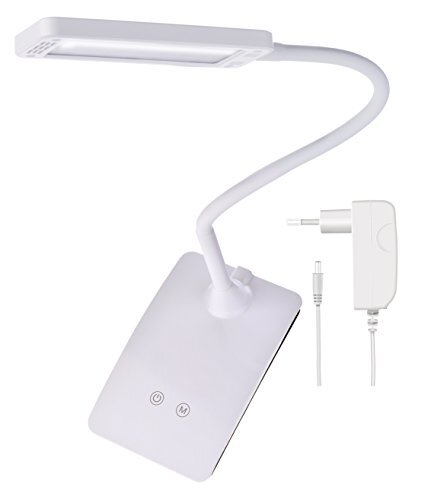Emos z7599 W, LED Lampada da tavolo Eddy Bianco, Metallo, Bianco, (E2r)