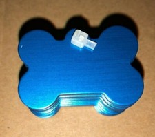 25 pcs.Kruuse Dog Bone Stamping Blanks - Blue Aluminum - 25mm x 38mm Tags