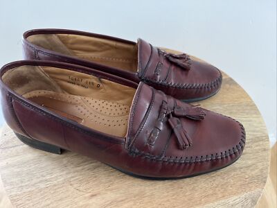 Florsheim‎ Mens Burgundy Leather Tassel Loafers Made in Italy 30147 Size 11 D Florsheim Mens 11.5D Tassel Loafers Burgundy Leather Italy  main image 2