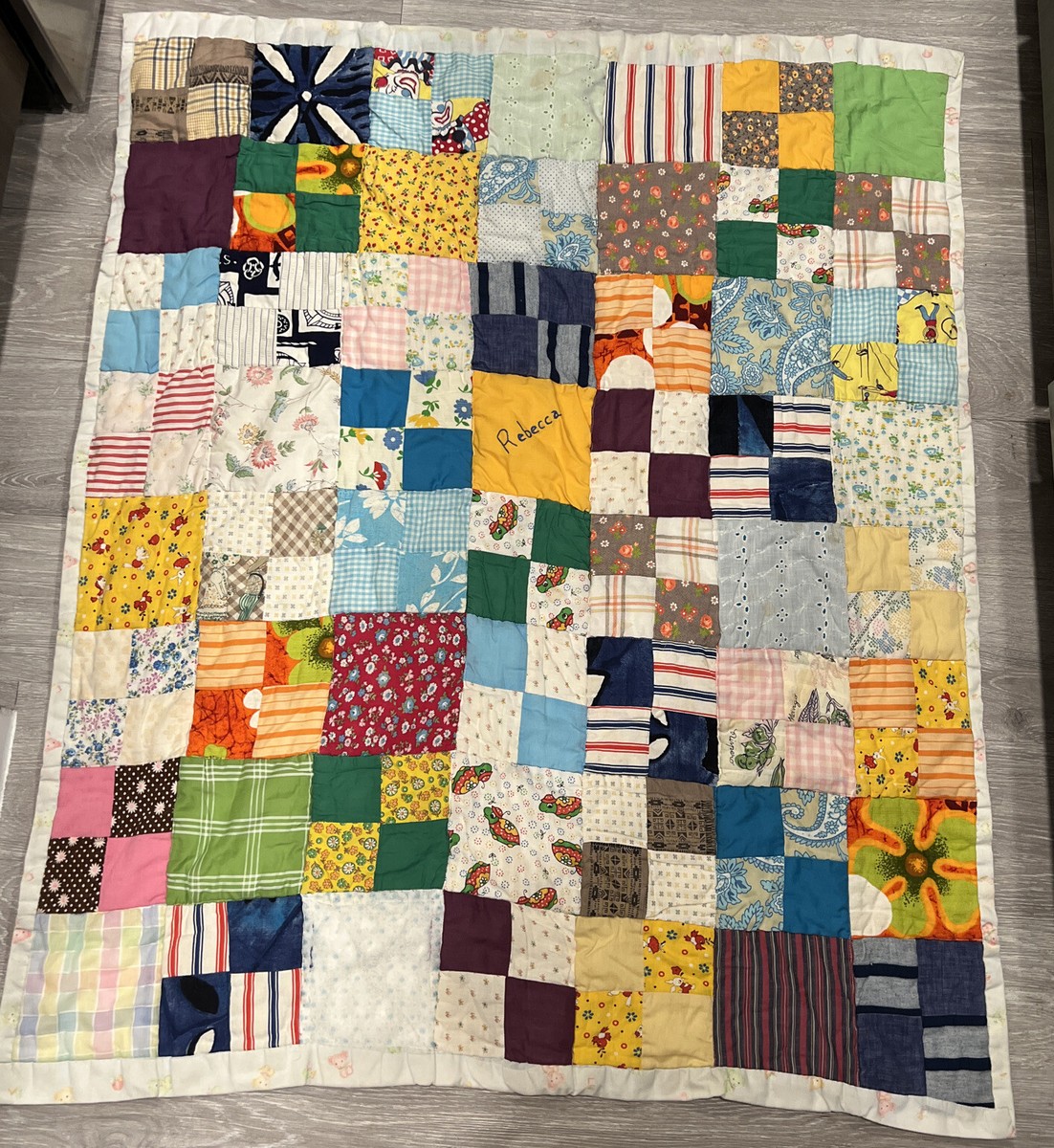 Vintage Antique Crazy Quilt Patch Work squares 39”x46” | eBay