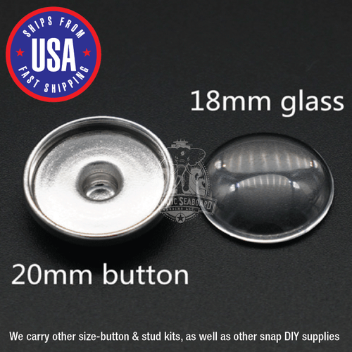 Zum Selbermachen 18 mm Glas Cabochon/20 mm Druckknopf Charm Ohrstecker Basis passt 18-20 mm Druckknöpfe - Bild 2 von 4