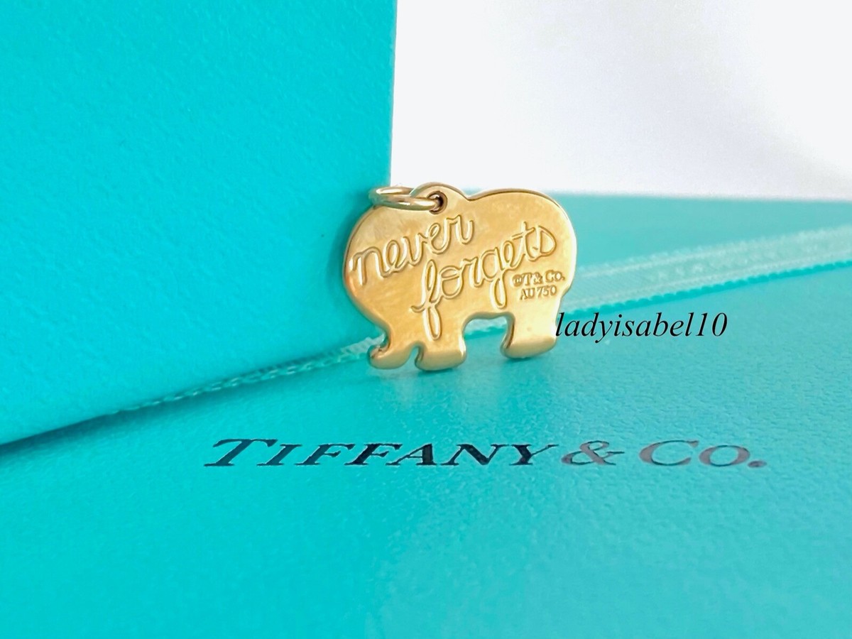 Rare Tiffany & Co. 18k 750 Gold Never Forgets Elephant Charm