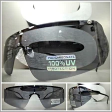 FUTURISTIC ROBOT SPACE Wrap Modern SHIELD Style Party SUN GLASSES Gunmetal Frame