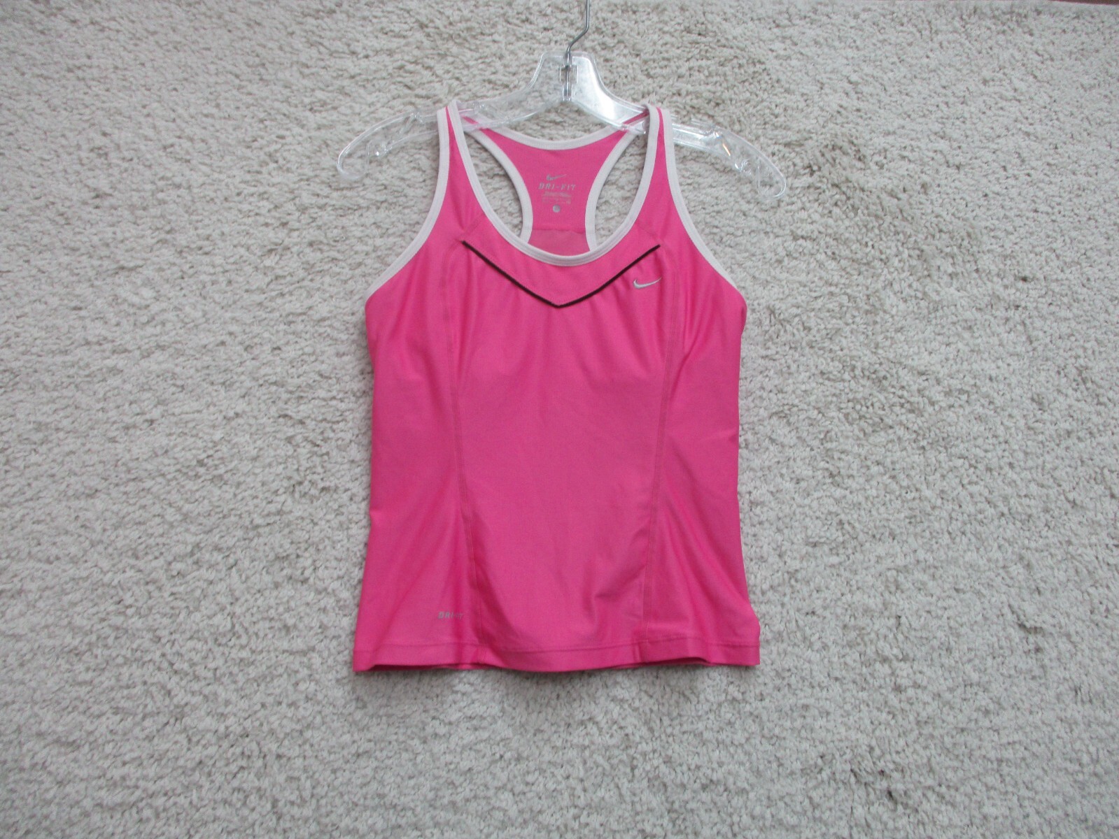 Nike Shirt Small Adult Pink Tank Top Sleeveless Athletic Cut Dri Fit Gym Womens