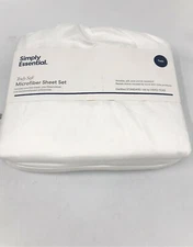 Simply Essential Truly Soft White, 3-Piece Microfiber Sheet Set/ Twin size