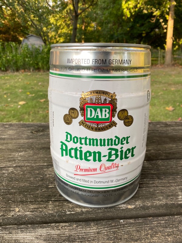 Vintage 1.3 Gallon DAB Dortmunder Actien Braueret Large German Beer Can Empty